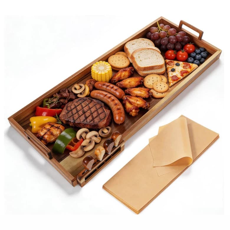 Wooden Rectangular Bathroom Tray Large Restaurant Cheese Tray Portable Serving Tray Fruit Cake Wooden Tray
