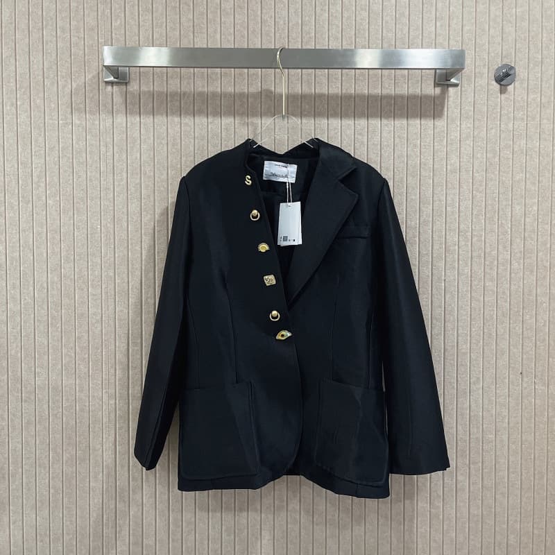 25 Autumn/Winter New Stylish Unique Design Irregular Button Notch Lapel Blazer
