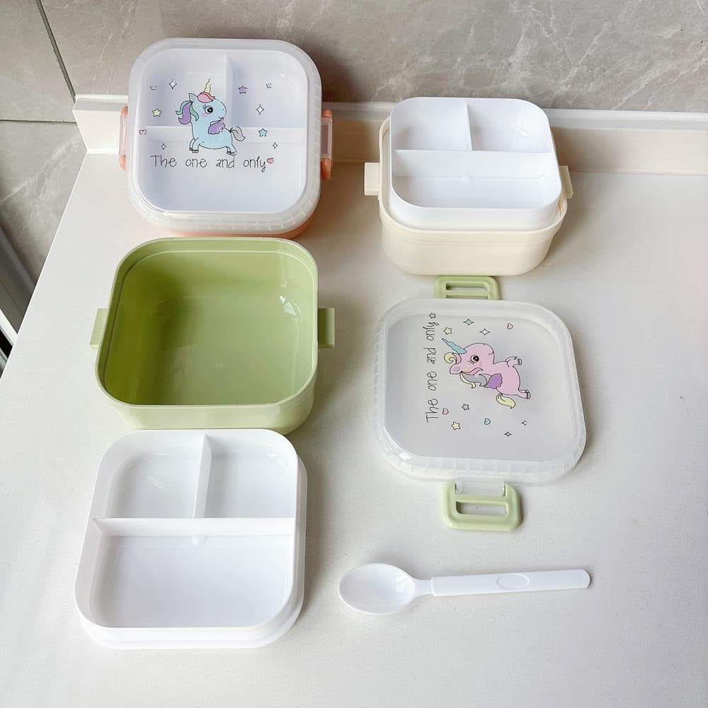 Compact Lunch Box with Compartments, Double-Layer Microwave Lunch Box, Light Snack Fat-Reducing Lunch Box, Refrigerator Crisper, Student Fruit Box
