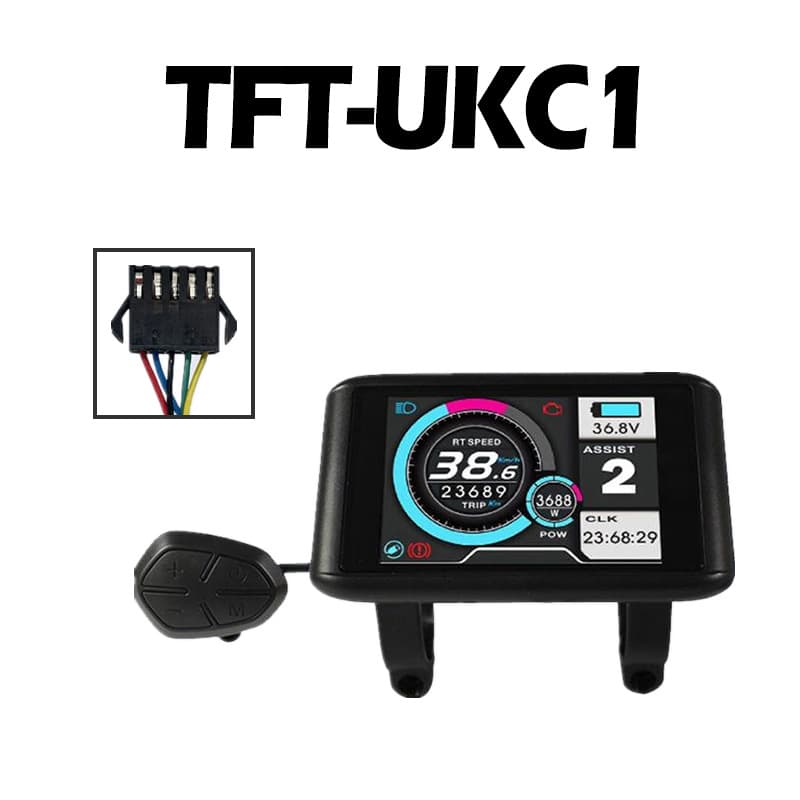 Cross-border TFT-UKC1 Color Display 36V 48V 60V 72V Compatible 52V ebike Display