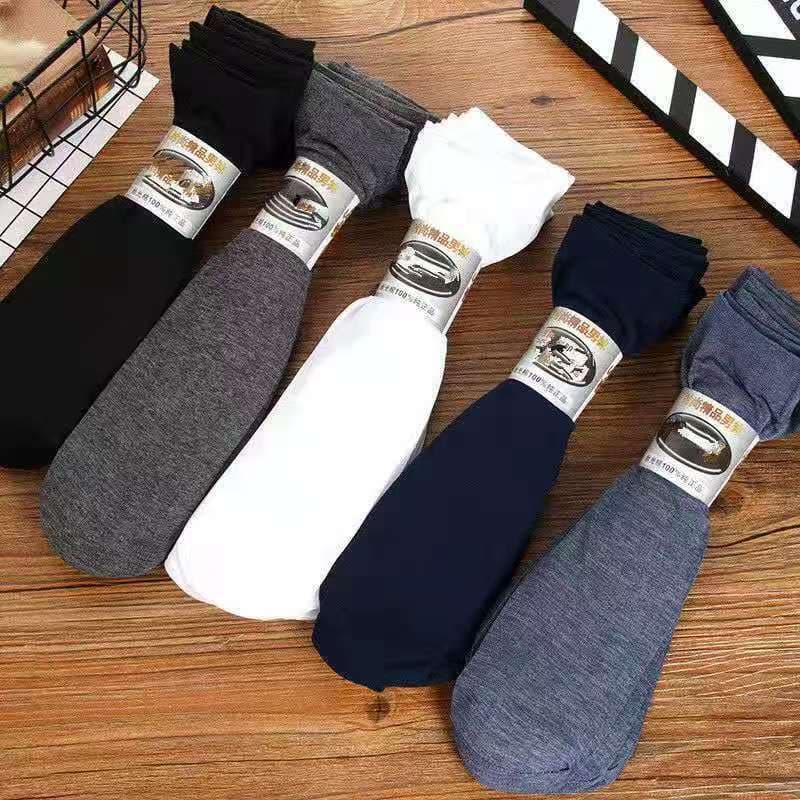 Men's Socks Spring Summer Autumn Mercerized Solid Color Breathable Thin Mid-Calf Business Casual Socks