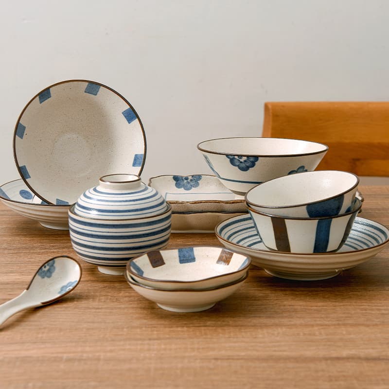 Nishidamu Yuyinong series bowl and dish set rice bowl disc ceramic tableware Japanese household one-person eating bowl and plate