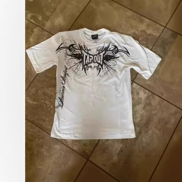 Streetwear Tapout T-Shirt Y2K Men's Hip Hop Letter Graphic Print Oversized T-Shirt Harajuku Clothing Short