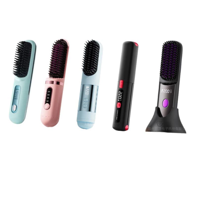Cross-border Charging Wireless Ionic Hair Straightener, Premium Straight and Curl Iron, Portable Cold Air Comb Flat Iron