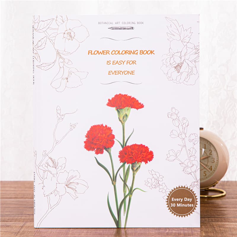Four Seasons Flower Coloring Book for Adults Stress Relief Coloring Book Graffiti Painting Book Chinese and English Edition