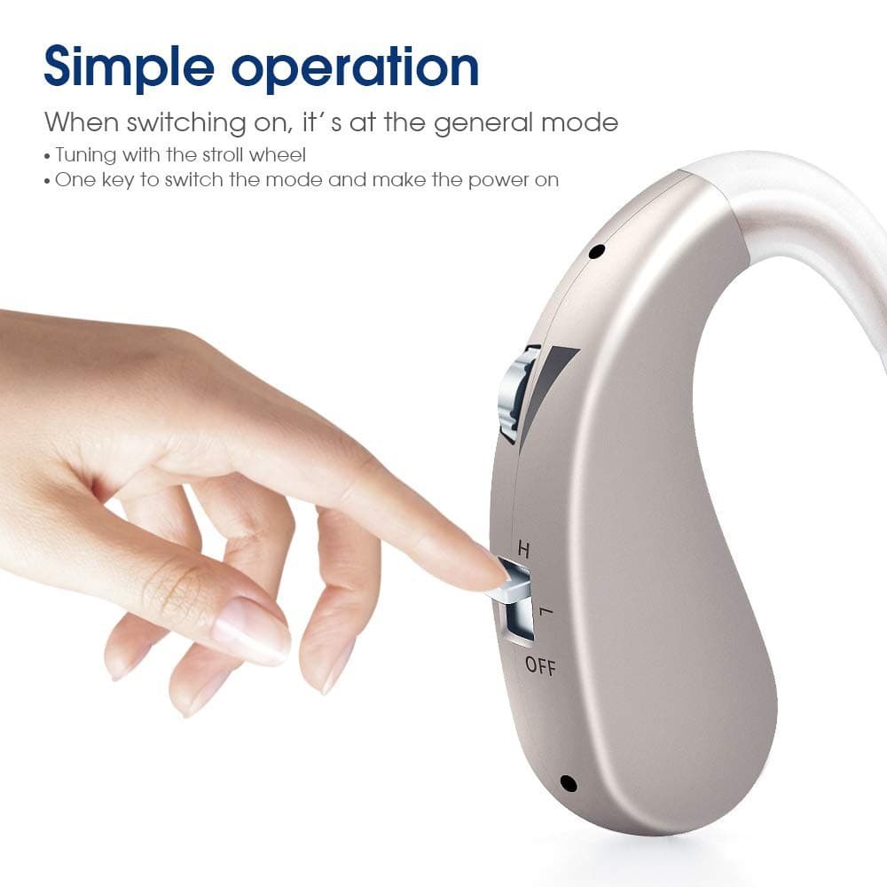 [Hot Sell] USB Behind-the-Ear Hearing Aid with Noise Isolation, Adjustable Sound Amplifier and Concentrator
