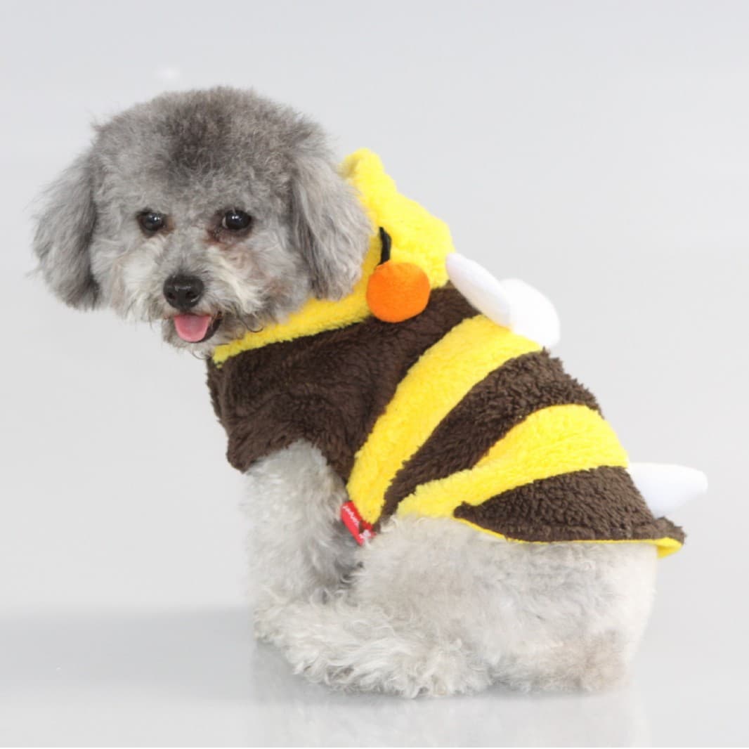 Pet Clothing Autumn and Winter Outfits for Dogs and Cats, Soft Cotton Velvet Bee Costume Winter Wear for Small and Medium-Sized Dogs, Wholesale Warm Dog Clothes