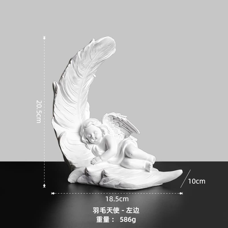 Nordic Minimalist Retro Resin Cherubic Girl Angel Figurine Art Ornament Modern Wedding Gift Decoration