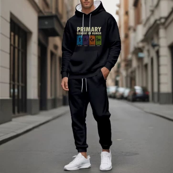 26 Cross-border Shein Europe US Amazon Men's New Casual Print Men's Hoodie Streetwear Men's Hoodie Set
