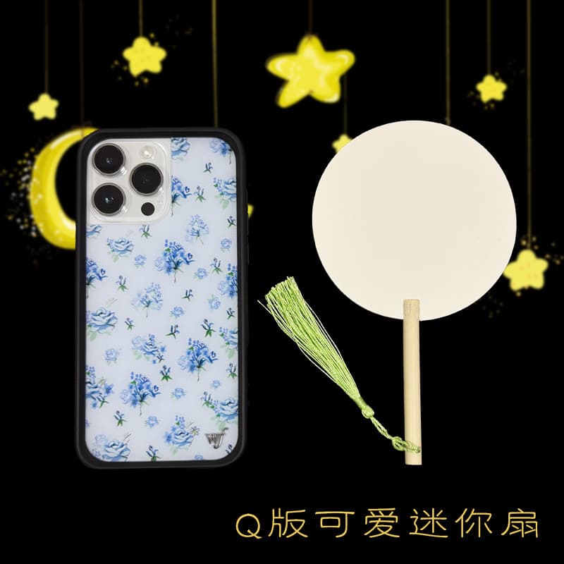 Q Version Mini Blank Round Fan for DIY Lacquer Painting, Ancient Style Blank Fan, Children's Hand-Painted Round Fan, Small Fan