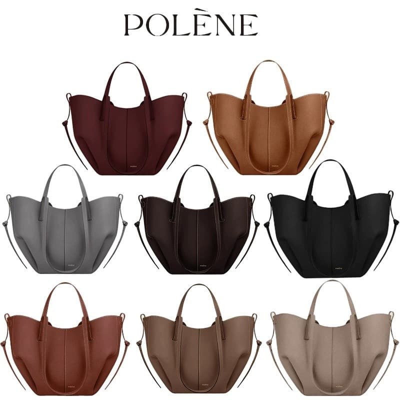 Cross-border polene wing bag new Cyme Polingen cowhide tote handbag large capacity commuter bag for women