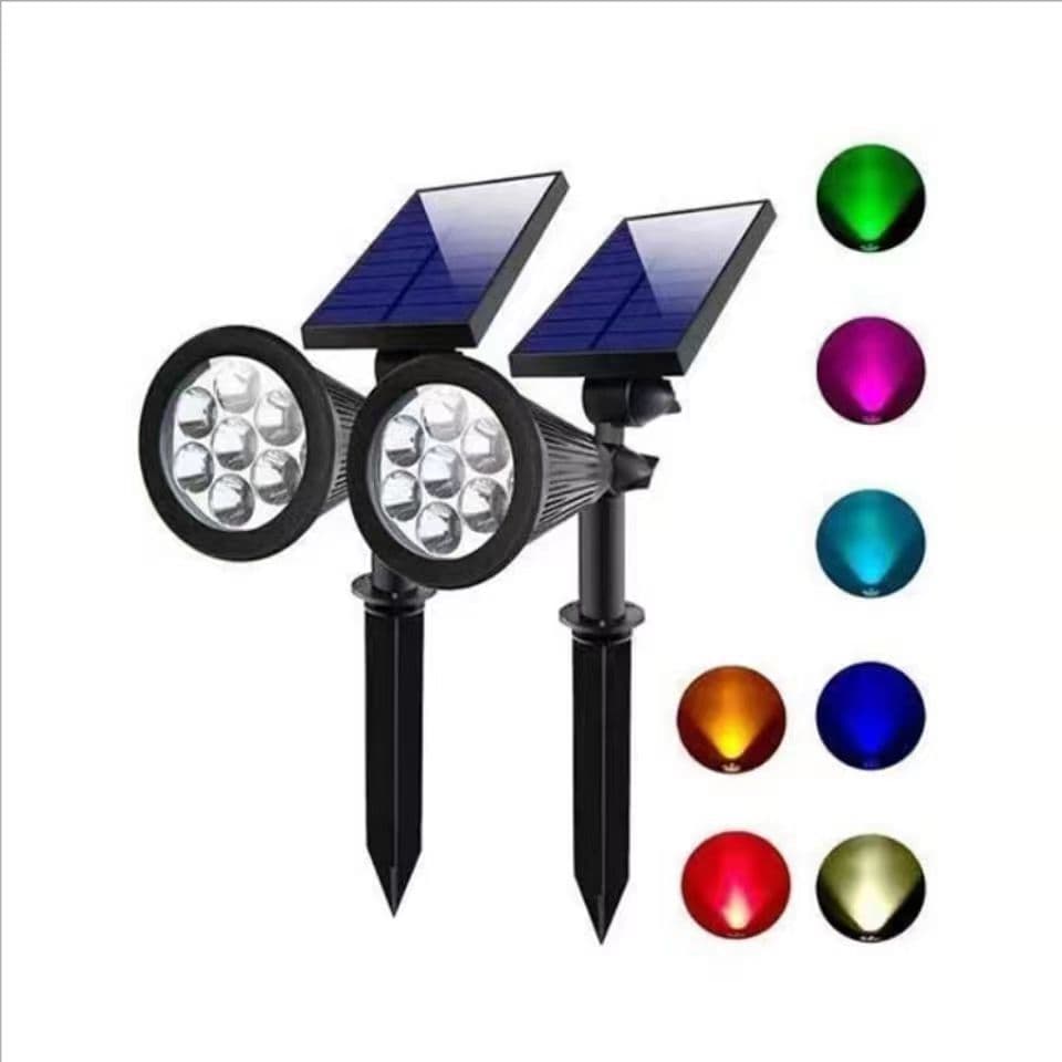 Solar spotlight RGB lawn light outdoor LED courtyard light garden tree lighting park atmosphere landscape decorative light
