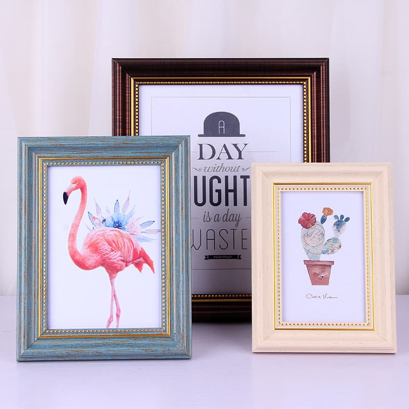 European Vintage Creative Picture Frame Empty Frame Tabletop Wall Mount 5in 6in 8in A4 Photo Frame Document Puzzle