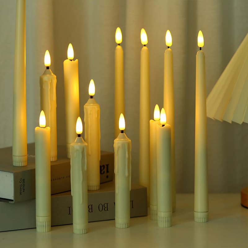 LED Remote Control Electronic Candle Wedding Decoration Long Rod Plastic Swing Rod Wax Christmas Birthday Simulation Candle Light