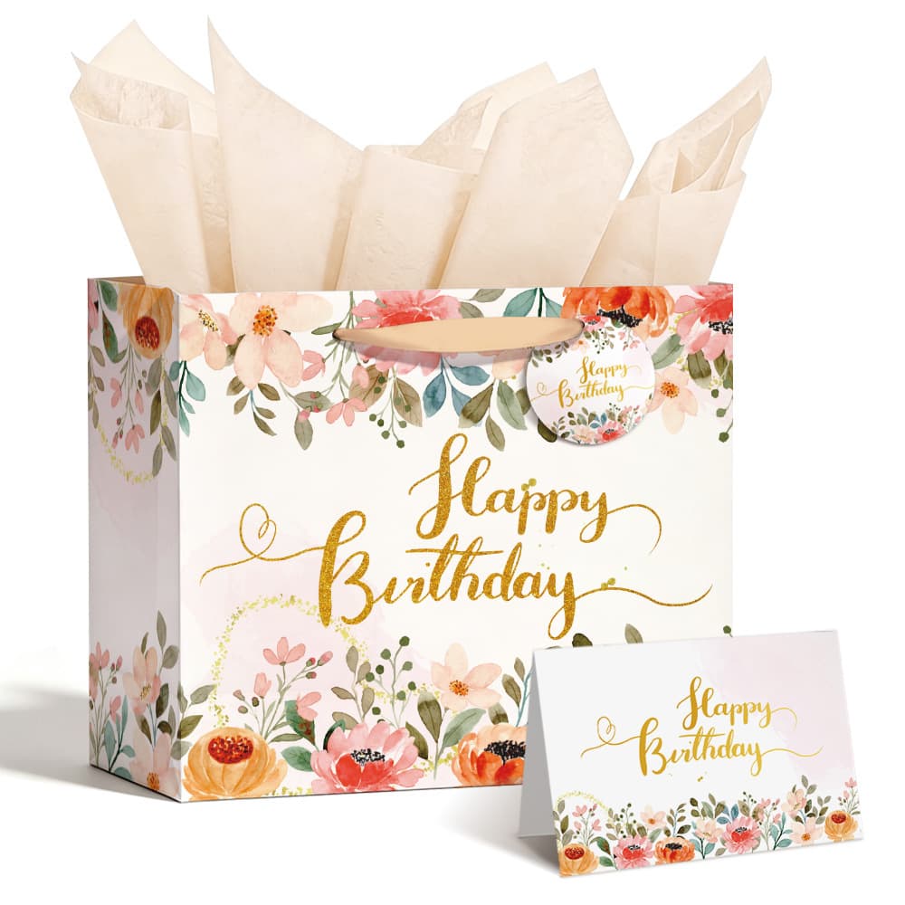 Amazon Cross-Border Wholesale White Kraft Paper Bags Birthday Party Gift Bags Tote Bags Handbags Packaging Bags Storage Bags