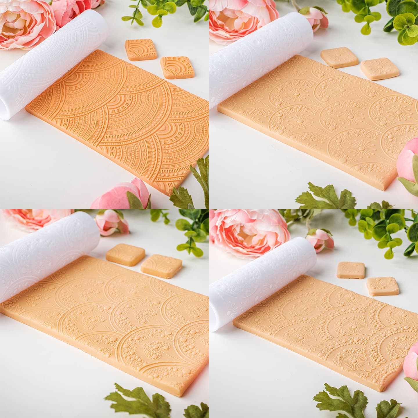 Vintage Pattern Polymer Clay Rolling Roller Ethnic Style Clay Embossing Mold Earring Pendant Decoration Handmade Tool