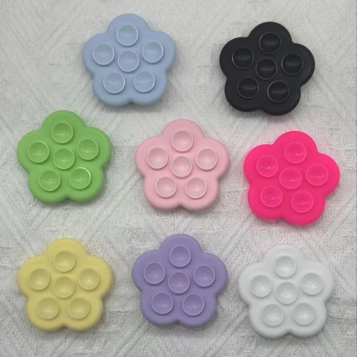 Flower Phone Air Cushion Stand Silicone Suction Cup Phone Ring Holder Adhesive Retractable Foldable Cute Portable