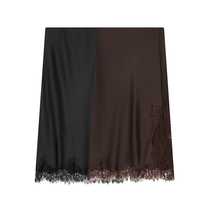 2025 Winter New Arrival European and American Style Women's Fashion Elegant Silk Satin Texture Skirt