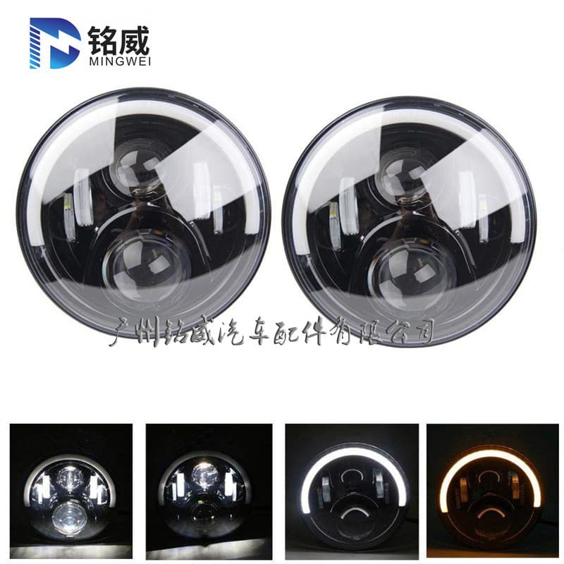 7-inch Dragon Edition 3rd Gen High/Low Beam Halo Ring with DRL and Turn Signal LED Round Headlight for Jeep Wrangler