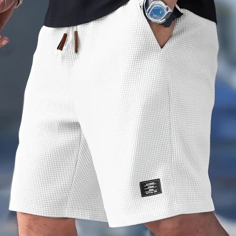 Cross-border Europe and US Summer Men's Sports Casual Shorts Waffle Texture Outerwear Five-Inch Shorts Hot Selling Bestseller