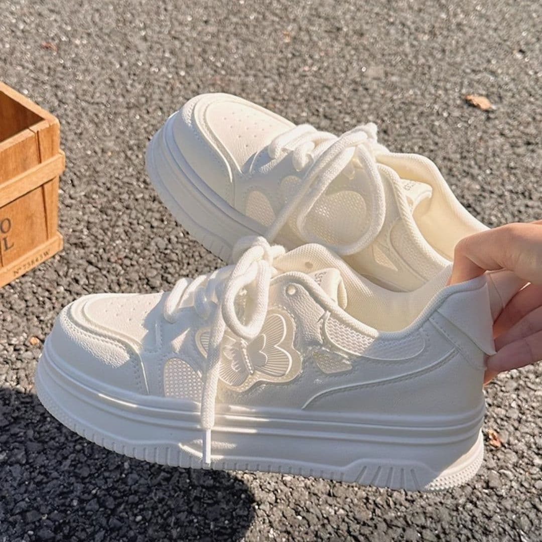 White Sneakers for Women 2026 New Summer Style, Breathable Thin Mesh Shoes to Match with Skirts, Versatile Fashion Thick-Soled Sneakers