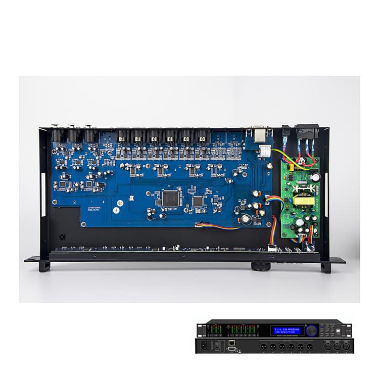 Audio Processor 3-In 6-Out Sound Processing Effect Processor for Stage Performance Microphone Audio Processor LA-306