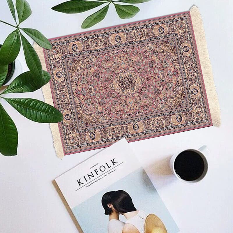Vintage Palace Style Tassel French Placemat Turkish Rug Mouse Pad Heat Insulation Tea Cup Mat Photo Prop