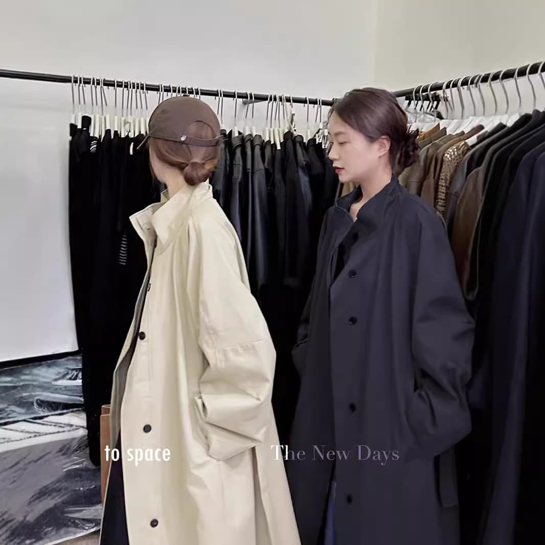 【In Stock】2024 Autumn/Winter Korean Dongdaemun Plus Size Women's Clothing Mid-Length Loose Trench Coat 9011