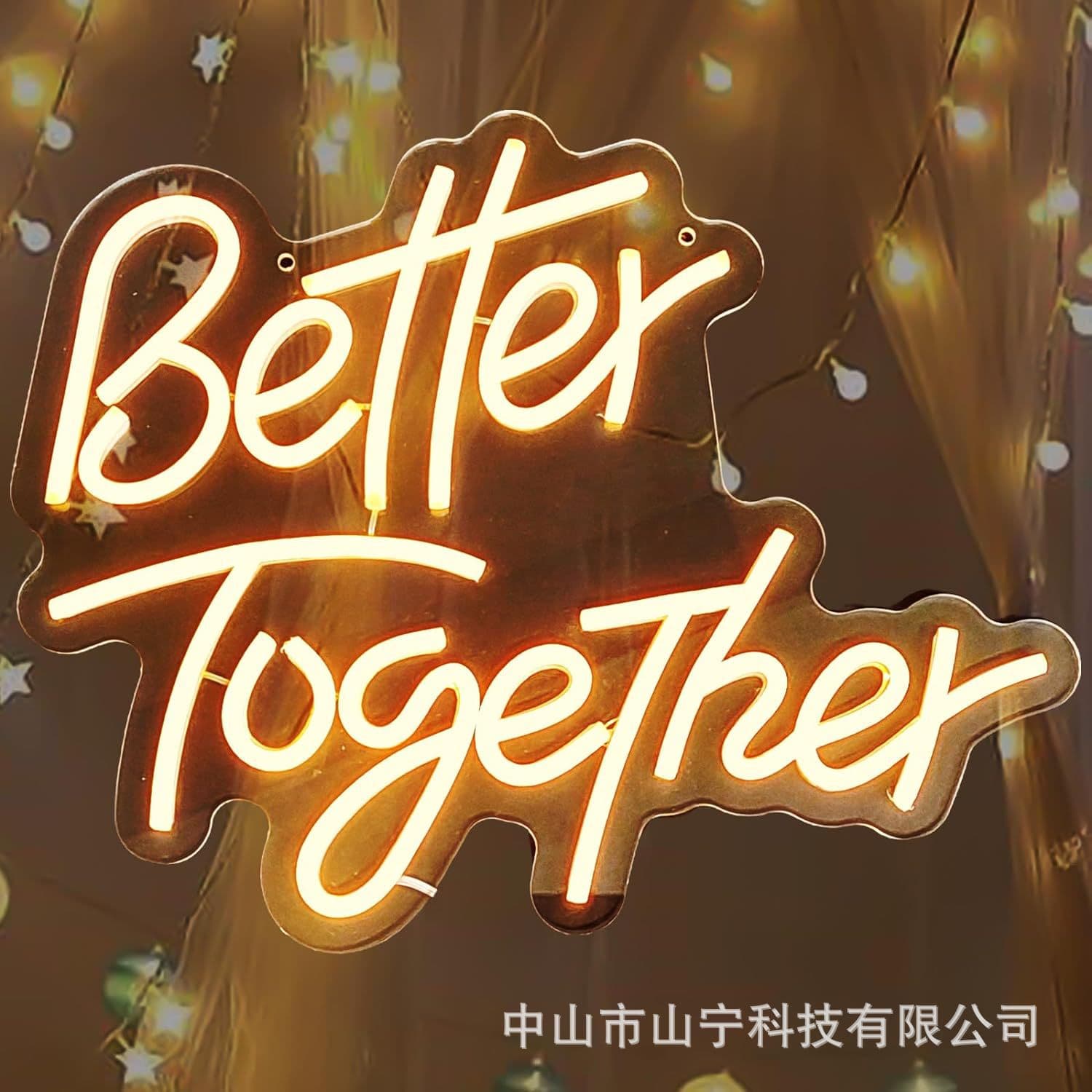 Amazon Temu Foreign Trade Cross-Border Factory Direct Neon Light Better Together Decorative Lights Hot Products