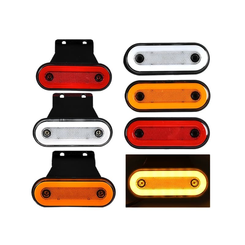 12V 24V LED Light Guide Edge Light Oval Truck Tail Light Signal Light Warning Light