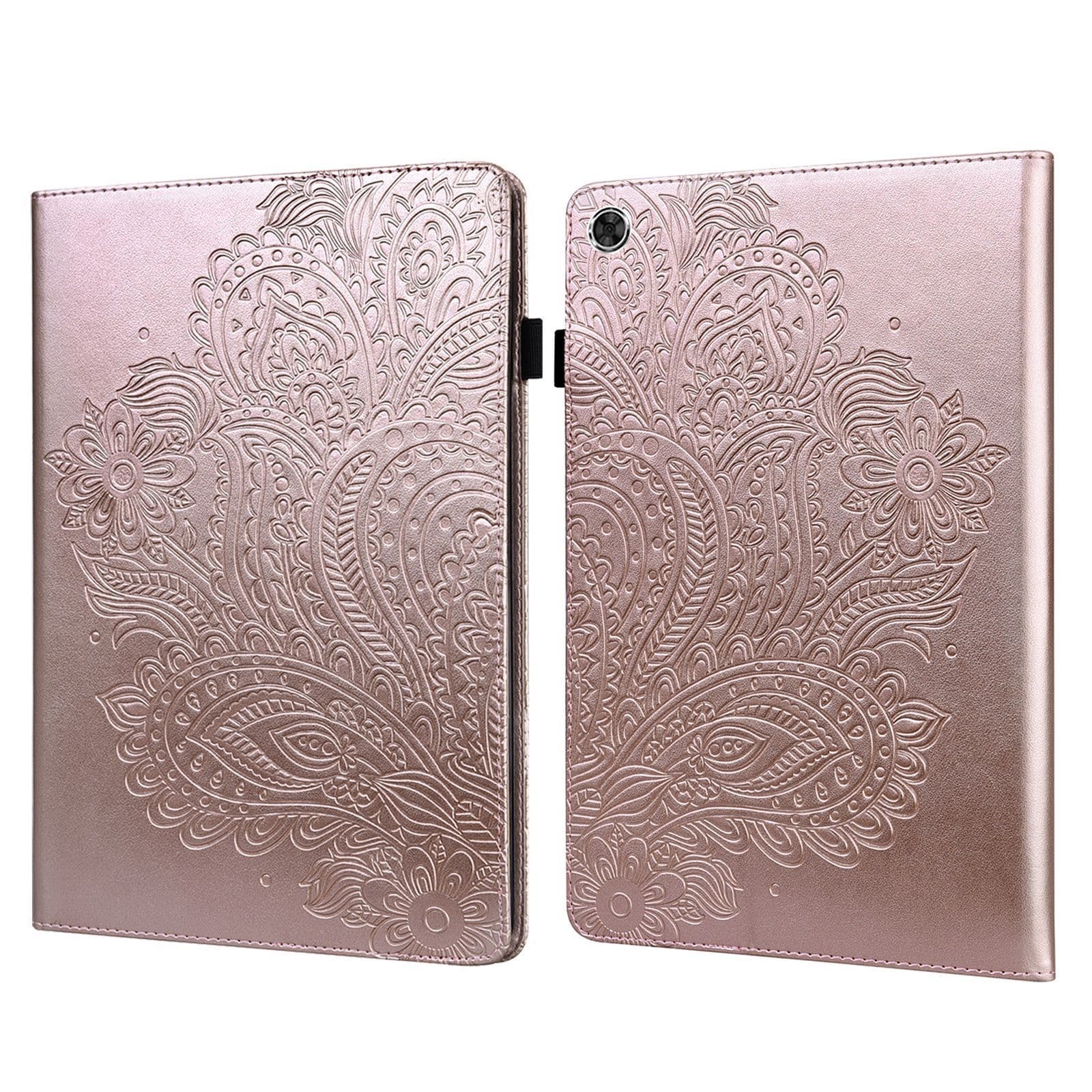 Compatible with Samsung Tab A9 Plus Tablet Leather Case, Redmi Pad SE Retro Frosted Peacock Flower Card Slot Case A11