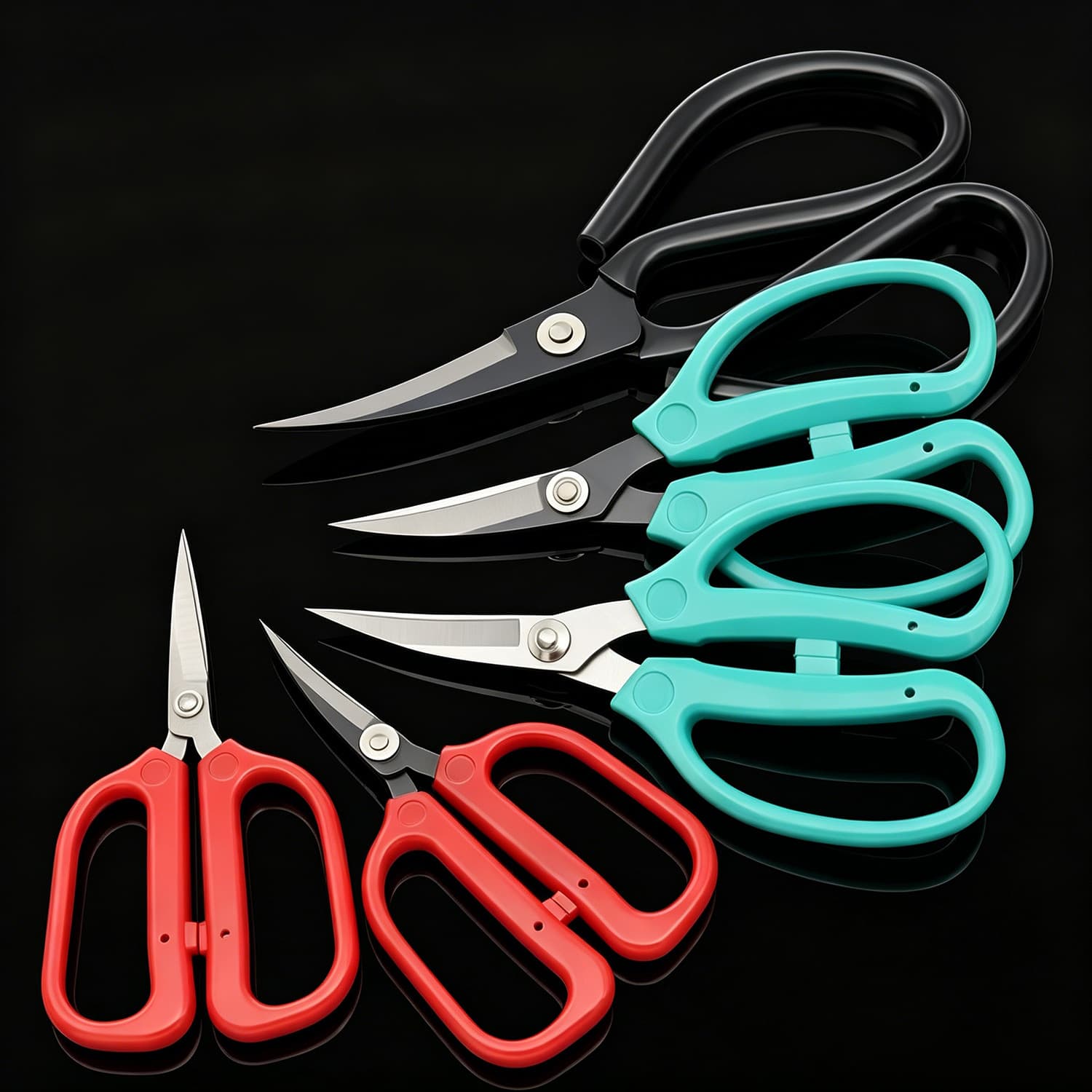 Elbow scissors, stainless steel tilted heads, industrial rubber soles, leather trimming, clothing tailor cutting threads