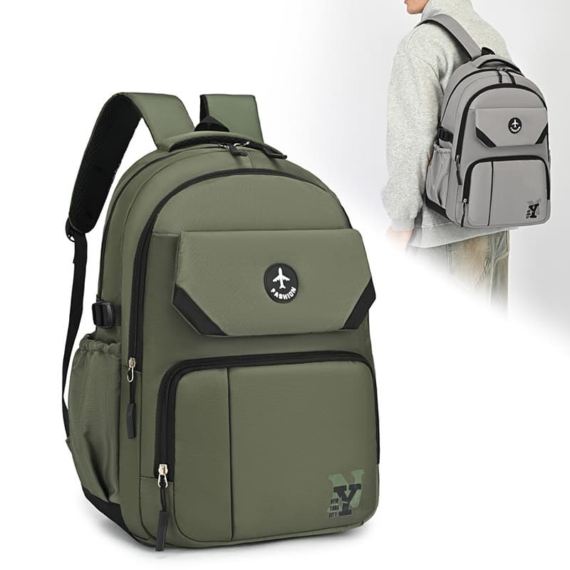 New middle and high school student backpack, adult schoolbag, men's waterproof lightweight casual bag, large capacity travel backpack