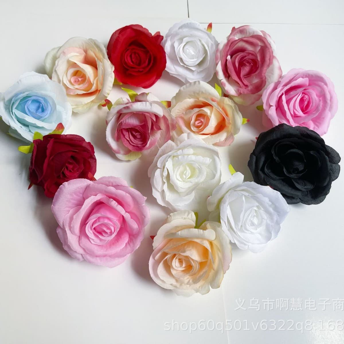 Core-wrapped Artificial Rose Heads/Silk Flowers for Wedding Backdrop Decor Wholesale