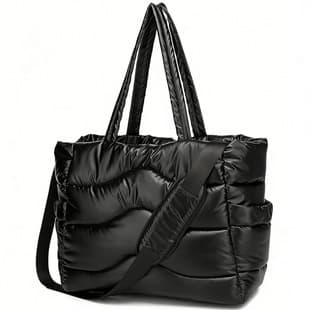 Custom Women's Quilted Wave Handbag Lightweight Padded Shoulder Crossbody Bag Custom Logo Commuter Tote Bag