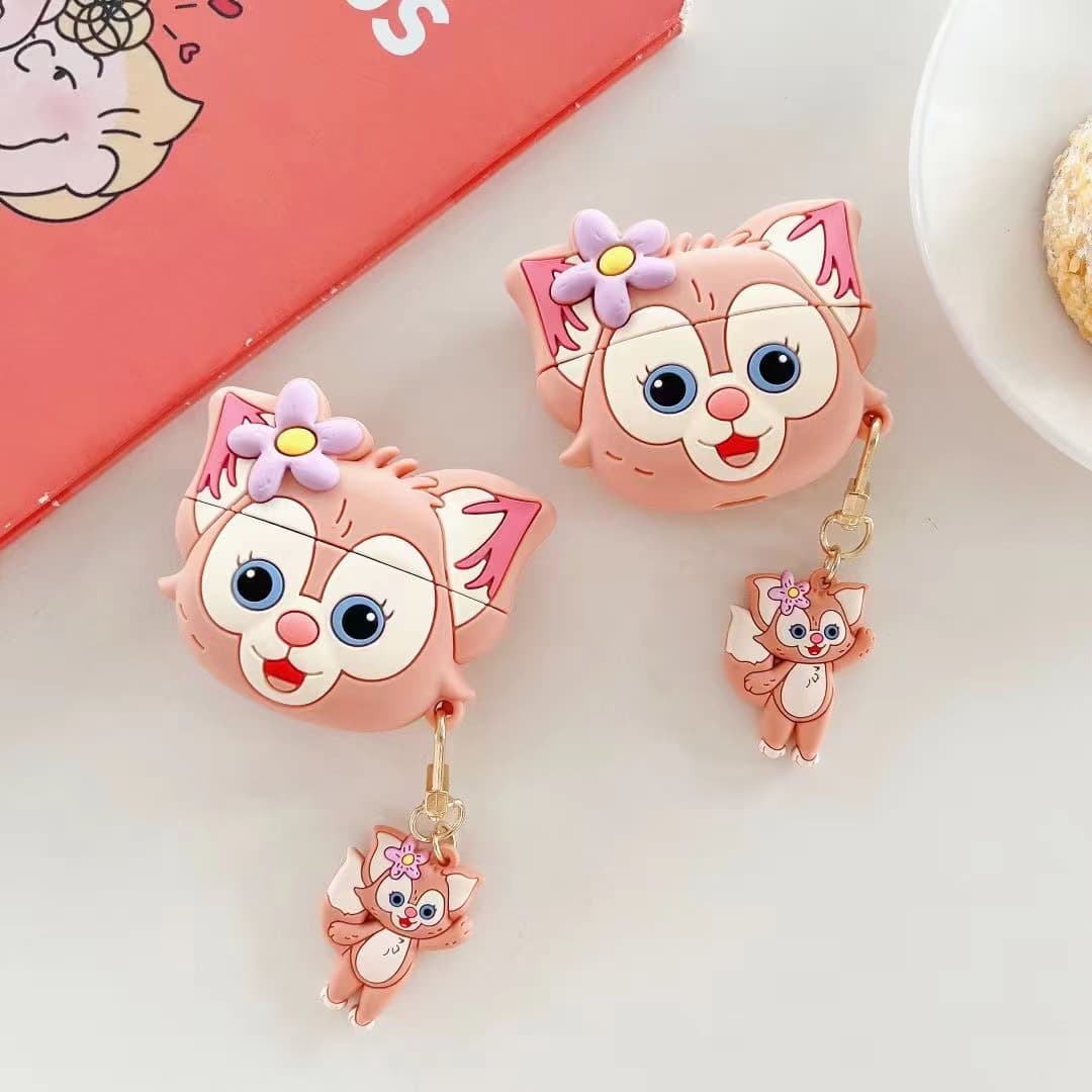 Creative pink fox suitable for Apple 1/2/Pro3 wireless Bluetooth headphone shell airpods 3 generation silicone soft shell