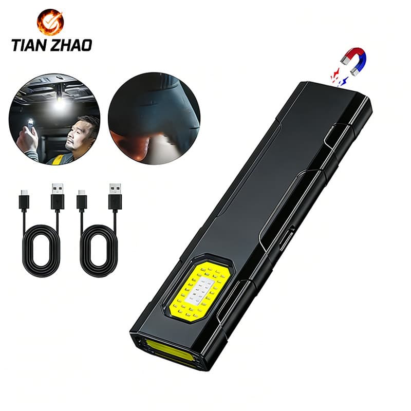Portable waist-mounted keychain mini flashlight multi-function portable emergency charging strong light extra large floodlight warning light