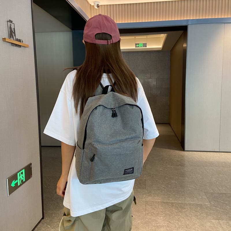 Casual double backpack, school bag, waterproof travel bag, computer bag, wholesale student bag, black simple foreign trade