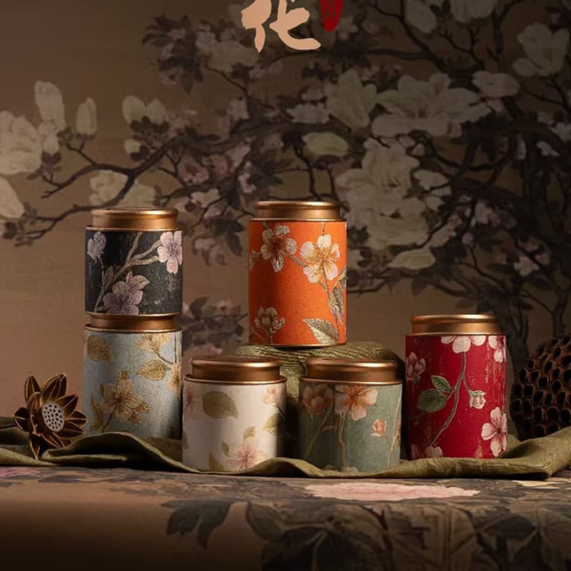 Tea Paper Canister for Flower Tea, Black Tea, Green Tea, Universal Sealed Tea Canister, 2.5 Liang and Half Jin Sizes, Chinese-Style Tea Packaging Box