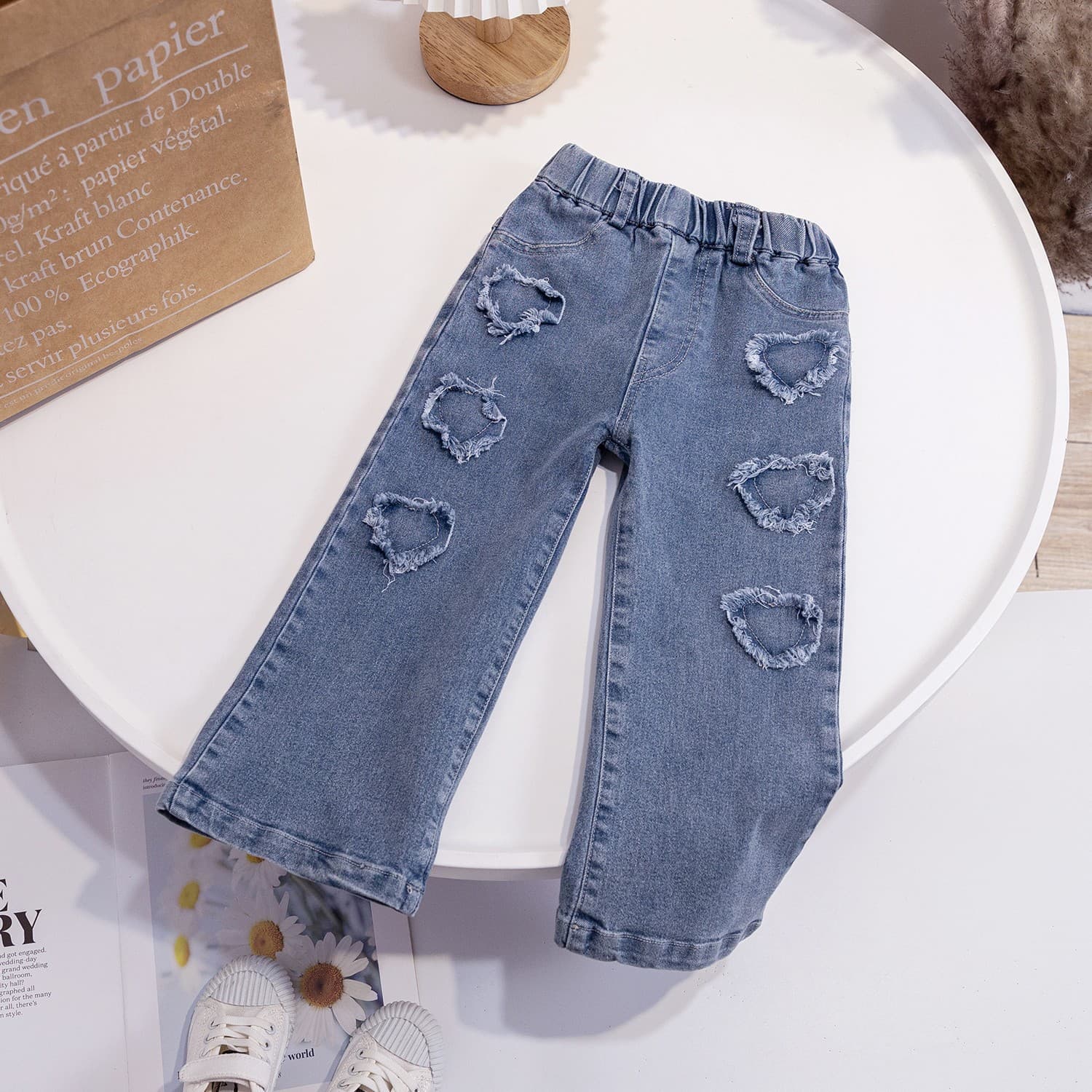 Children's Wide-Leg Pants, Girls' Jeans, 2026 Spring and Autumn New Arrivals, Stylish Long Pants for Baby Girls, Loose and Versatile Straight-Leg Pants
