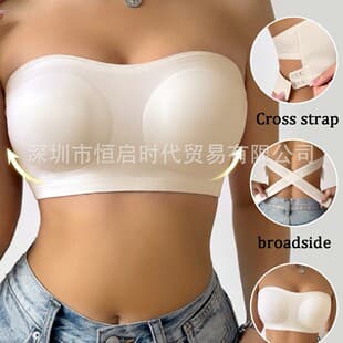 Cross-Border Bestseller Women's Strapless Bra with Cross Side Buckle, Same Style as Temu Shein for Amazon Europe and USA