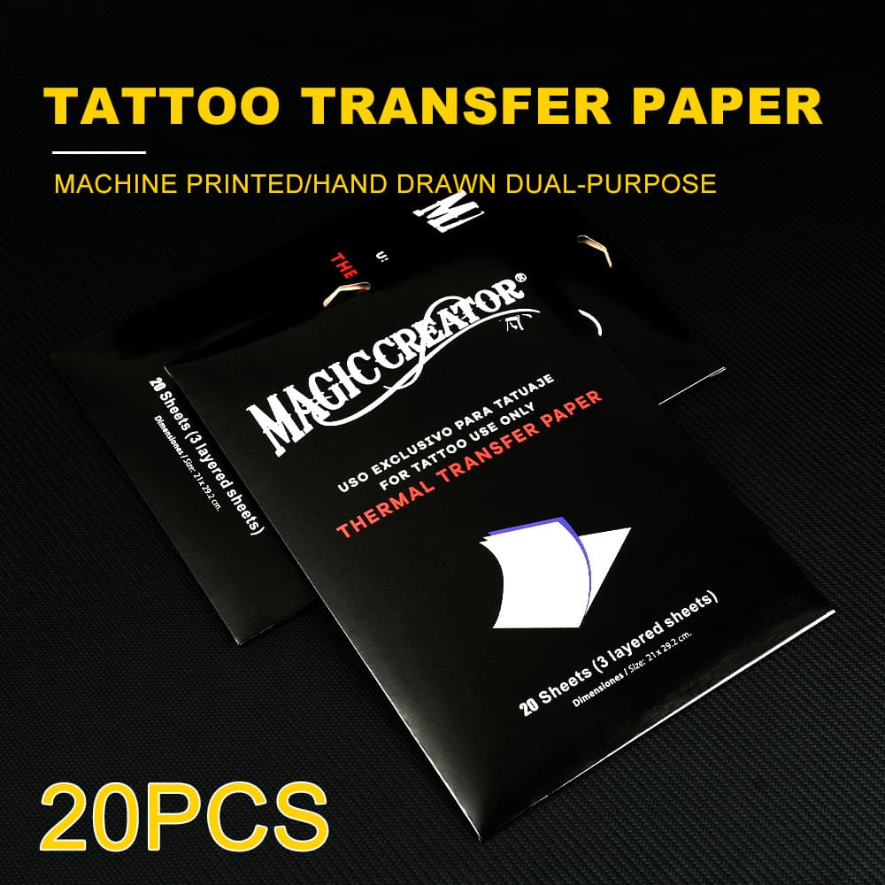 20 Sheets Tattoo Transfer Paper Tattoo Thermal Transfer Paper Machine Hand Drawn Transfer Paper A4 Four-Part Transfer Paper