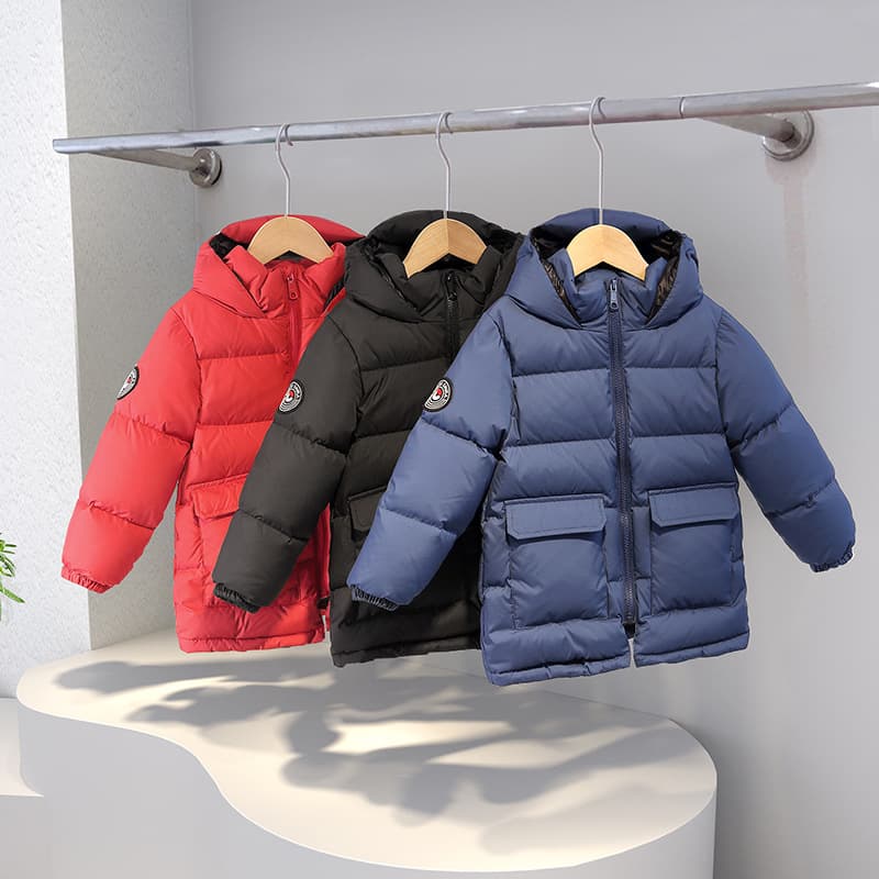 2023 Children's Down Jacket, Thickened Mid-Length, White Duck Down, Winter Coat for Babies and Older Children, Dropshipping Available