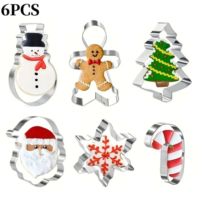 Christmas Series Cookie Mold Stainless Steel 6-Piece Set Cake Baking Tool Creative DIY Baking Cookie Mold