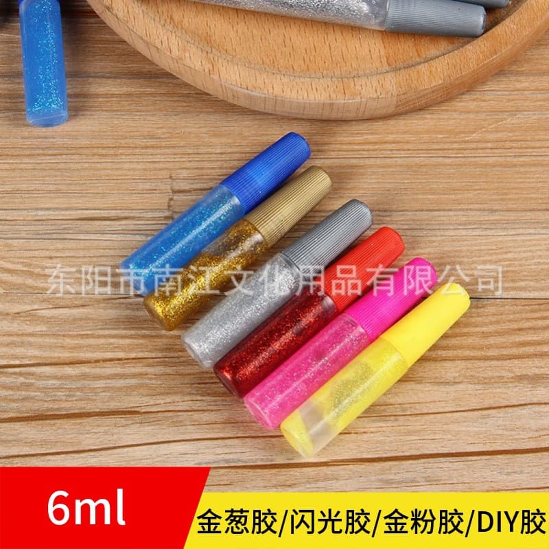 Factory Direct Glitter Glue 6ml Glitter Glue 6g Gold Powder Glue Gold Glitter Glue Children's DIY Doodle Glue Wholesale