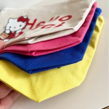Viral hit Paris limited edition Me*rci&kitty collaboration canvas bag, pure cotton toiletry pouch.