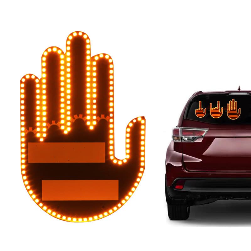 Cross-Border Car Finger Light, Gesture Light, Vehicle-Mounted Multi-Function Warning Light, Anti-Rear Collision Light, Interactive Palm Light