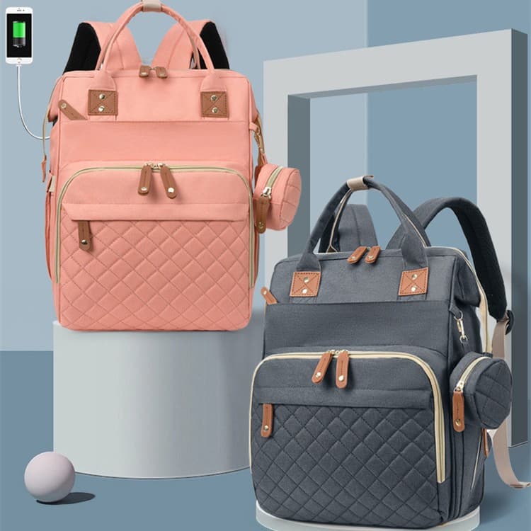 New fashionable and simple large-capacity mommy bag, mother and baby outing lightweight backpack, multi-bag milk bag, crib bag