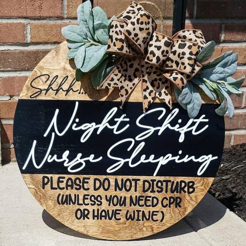 Night Nurse Welcome Sign Home Outdoor Decor