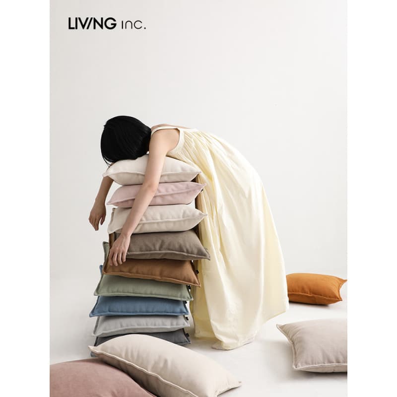 .Mousse chenille sofa living room pillow bed solid color large cushion office lumbar pillow